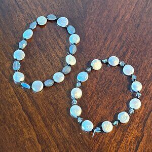 Handmade beaded bracelets - Flat Pearls